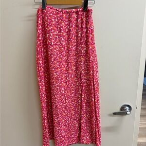 Pink Floral Maxi Skirt
